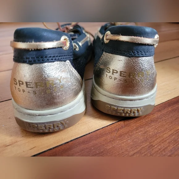 Sperry Topsider Black Sequins and Gold 1-Eye Boat Shoe - Picture 8 of 10